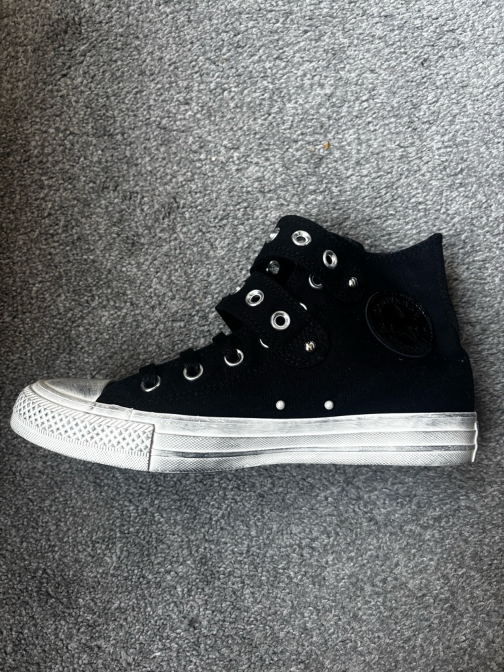 Limited edition!Converse Black Canvas Sneakers with Double Buckle Straps - Picture 10 of 12